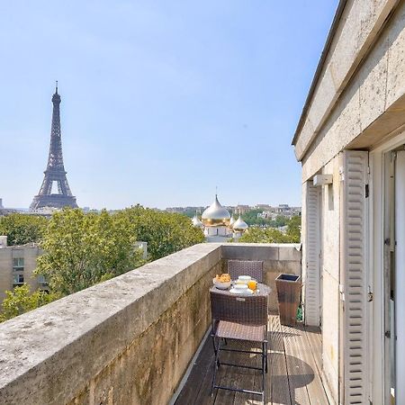 Designed Studio With Ac-Terrasse Vue Tour Eiffel Paris Exterior photo